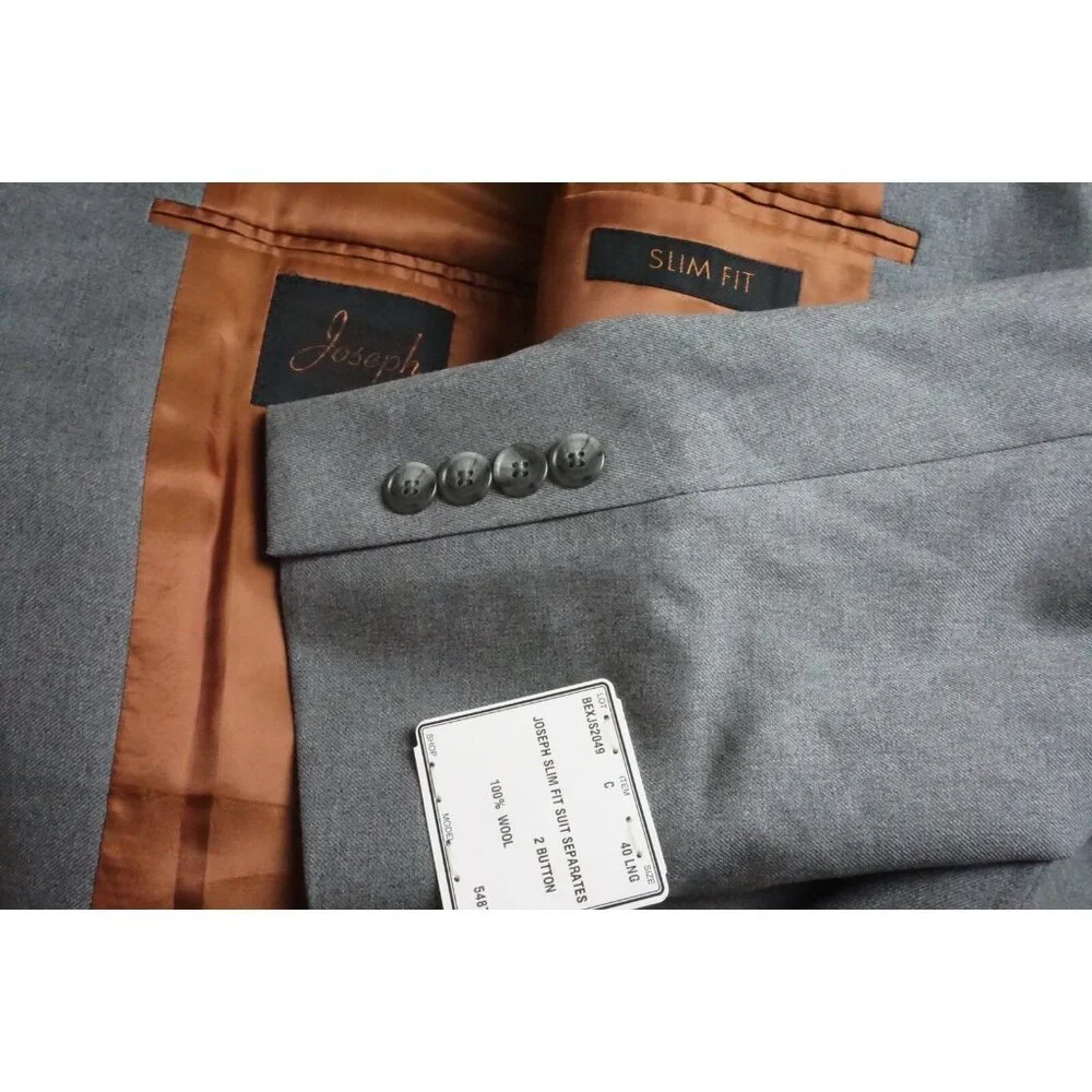 Joseph Jos a Bank Slim Fit Light Gray Wool Sport Coat Jacket Sz 40L BRAND NEW